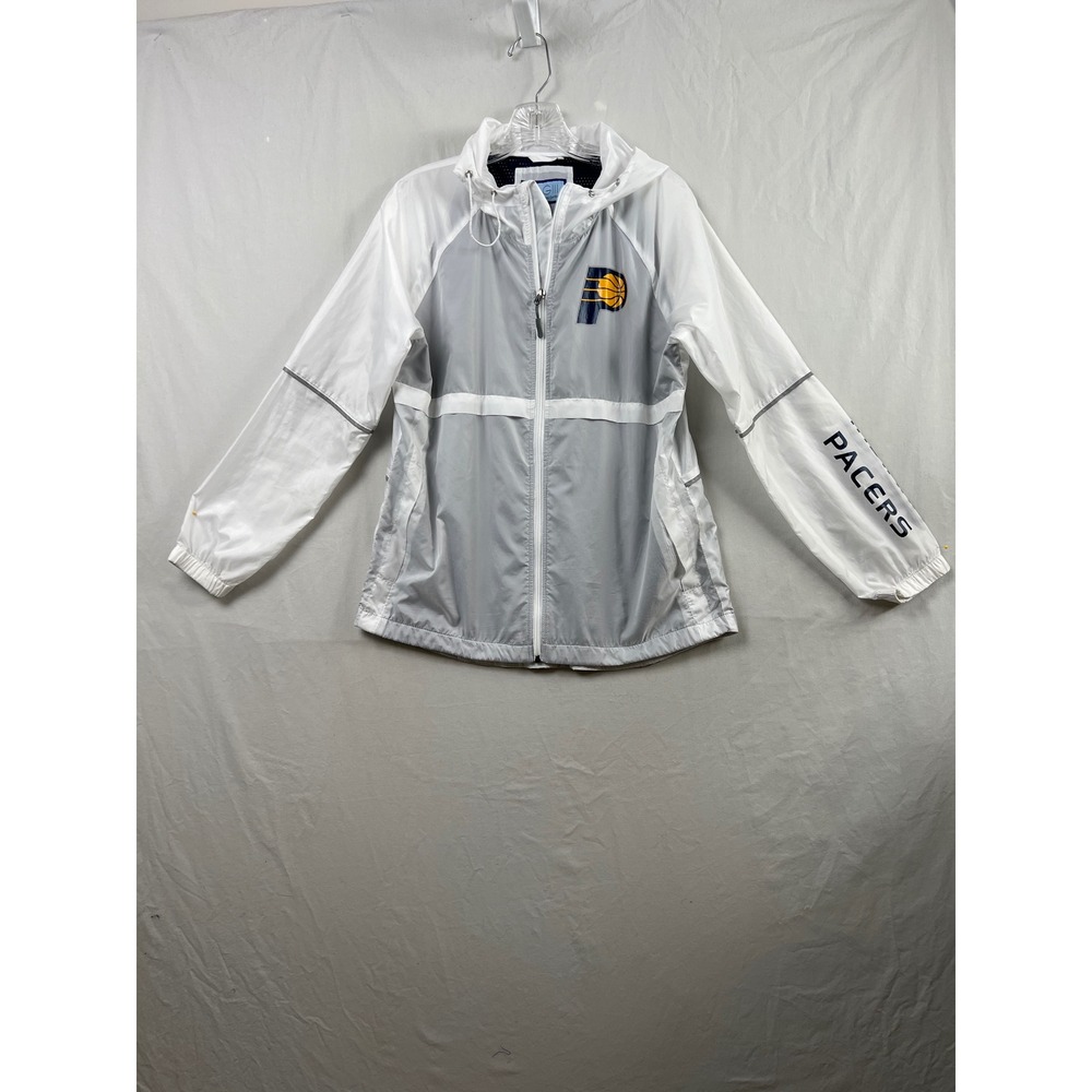 G-III Indiana Pacers Windbreaker Womens Medium White NBA Full Zip Jacket
